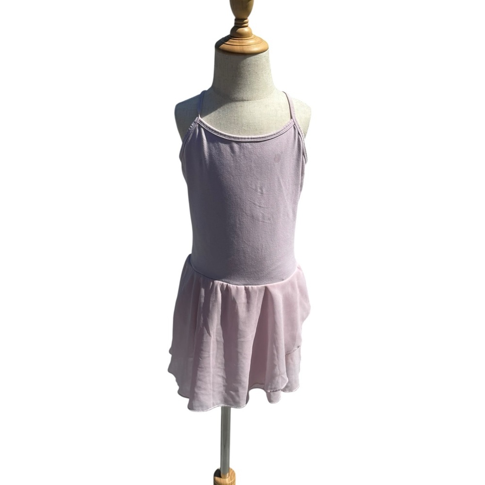 Girls' pink Spaghetti-Strap Dance Dress with Chiffon Skirt